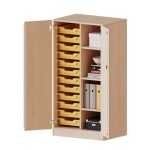 ErgoTray Schrank, 2reihig, 3,5 OH, zweitürig, mit 12 flachen Boxen, B/H/T 70,3x136x50cm 